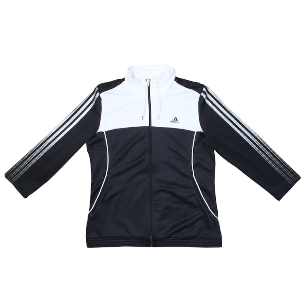 Women's ADIDAS ClimaCool Black & White Full Zip Track Jacket Size Large
